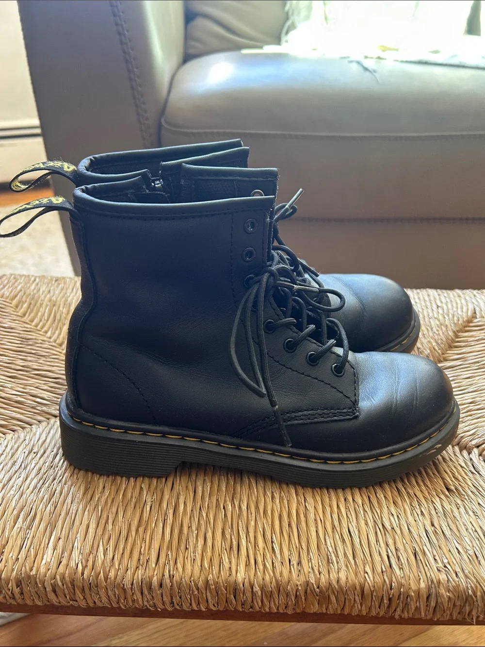Dr. Martens Kids Black Lace-Up Ankle Boots